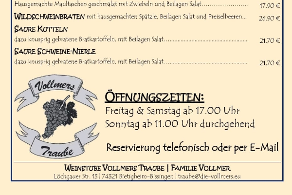 Bild 1 von Vollmers Traube
